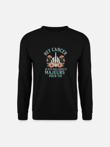 Ironic fight against cancer rebellious woman - Unisex Sweatshirt - black