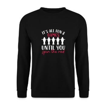 Fun & Games Foosball Humor Design - Unisex Sweatshirt - black - Front - Alina (178cm) & Michal (187cm)