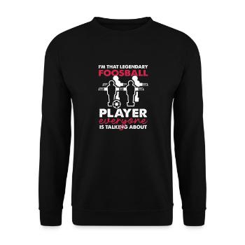 Conception légendaire d’un joueur de baby-foot - Sweat-shirt Unisexe - noir - Devant - Alina (178cm) & Michal (187cm)