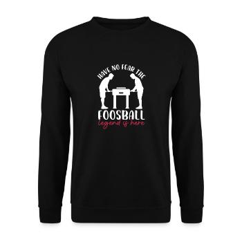 Foosball Legend Design - Unisex Pullover - Schwarz - Vorne - Alina (178cm) & Michal (187cm)