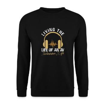 AV Technician Wife Life Design - Unisex Sweatshirt - black - Front - Alina (178cm) & Michal (187cm)