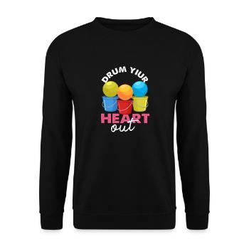Drum Your Heart Out Fun Design - Unisex Sweatshirt - black - Front - Alina (178cm) & Michal (187cm)