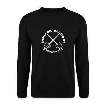 Facilement distrait par la conception des baguettes - Sweat-shirt Unisexe - noir - Devant - Alina (178cm) & Michal (187cm)