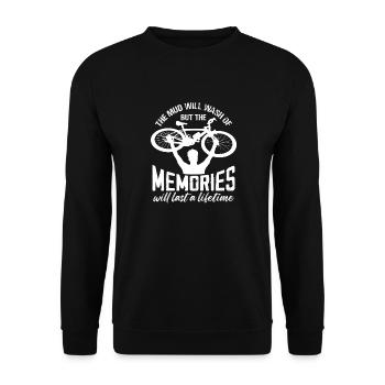 Mud and Memories Cycling Design - Unisex Sweatshirt - black - Front - Alina (178cm) & Michal (187cm)