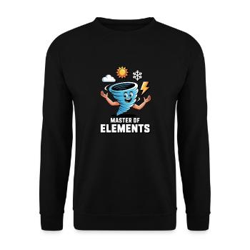 Master of Elements Cartoon Design - Unisex Sweatshirt - black - Front - Alina (178cm) & Michal (187cm)