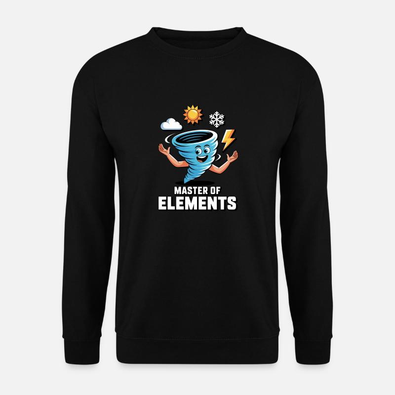 Master of Elements Cartoon Design - Unisex Pullover - Schwarz