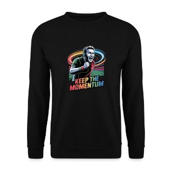 Conservez l’élan du design sportif - Sweat-shirt Unisexe - noir - Devant - Alina (178cm) & Michal (187cm)