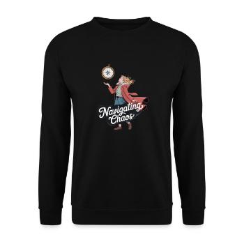 Navigating Chaos Artful Design - Unisex Sweatshirt - black - Front - Alina (178cm) & Michal (187cm)