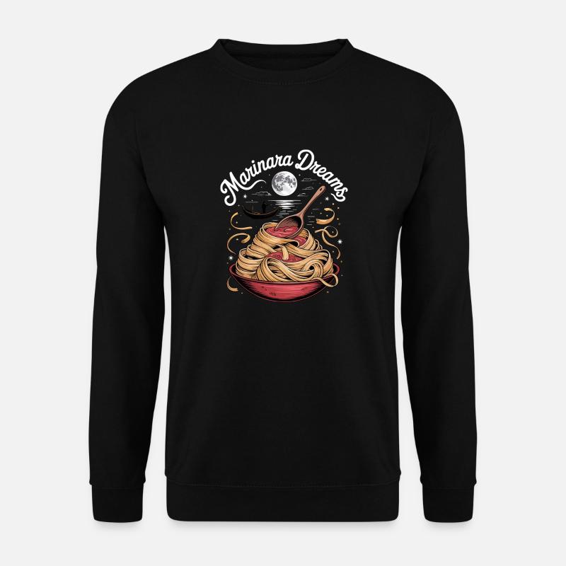 Marinara Dreams Moonlit Spaghetti Design - Unisex Sweatshirt - black