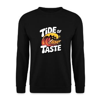 Tide of Taste Pizza Wave Design - Unisex Sweatshirt - black - Front - Alina (178cm) & Michal (187cm)