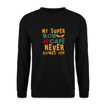Mutter Supermom Superheldin Muttertag Geschenk - Unisex Pullover - Schwarz - Vorne - Alina (178cm) & Michal (187cm)
