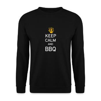 charbon Barbecue faire griller le feu tablier Fête des Pères BBQ - Sweat-shirt Unisexe - noir - Devant - Alina (178cm) & Michal (187cm)