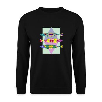 poisson - Sweat-shirt Unisexe - noir - Devant - Alina (178cm) & Michal (187cm)