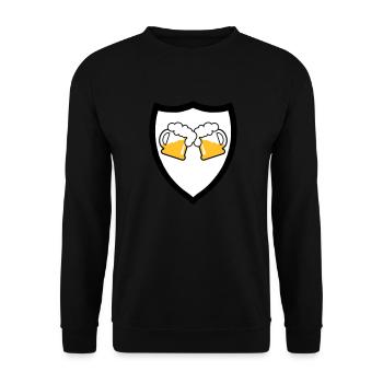 Bier Emblem 3c - Unisex Pullover - Schwarz - Vorne - Alina (178cm) & Michal (187cm)