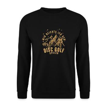 Disc Golf Spruch - Disc Golfing Ultimate Frisbee - Unisex Pullover - Schwarz - Vorne - Alina (178cm) & Michal (187cm)