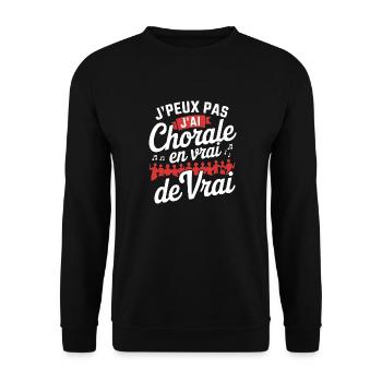 I can't I have Chorale En vrie de vrai - Unisex Pullover - Schwarz - Vorne - Alina (178cm) & Michal (187cm)