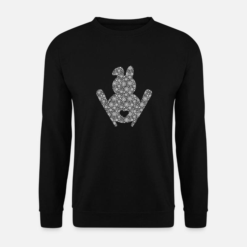 Skihase Snowflake - Unisex Pullover - Schwarz