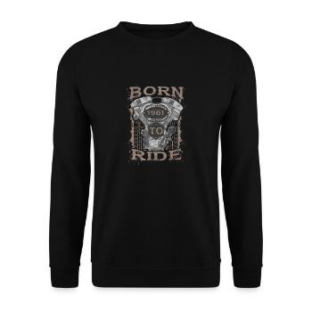 Born to Ride motorcycle biker 1961 - Unisex Pullover - Schwarz - Vorne - Alina (178cm) & Michal (187cm)