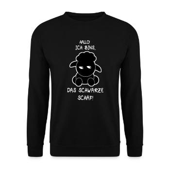 Das schwarze Schaf - Unisex Pullover - Schwarz - Vorne - Alina (178cm) & Michal (187cm)