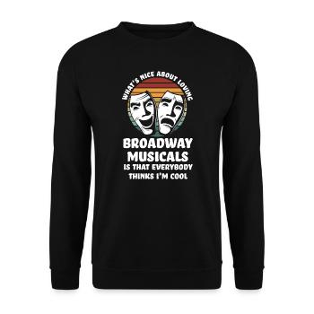 Theater Broadway-Musical Geschenk - Unisex Pullover - Schwarz - Vorne - Alina (178cm) & Michal (187cm)