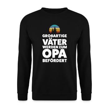Papa & Opa Familie Papa Geschenk - Unisex Pullover - Schwarz - Vorne - Alina (178cm) & Michal (187cm)