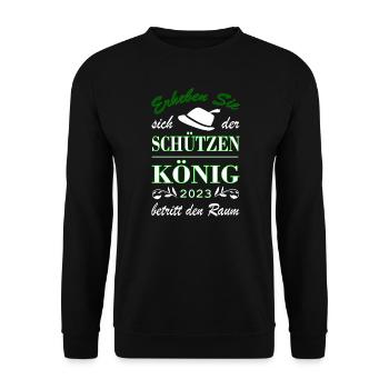 Schützenkönig 2023 - Unisex Pullover - Schwarz - Vorne - Alina (178cm) & Michal (187cm)