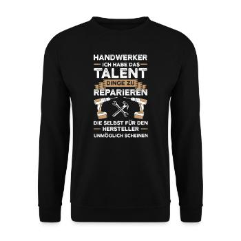 Handwerker Beruf Handwerk Geschenk - Unisex Pullover - Schwarz - Vorne - Alina (178cm) & Michal (187cm)