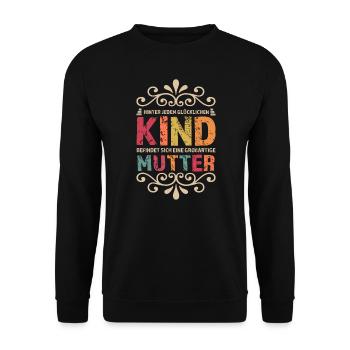 Mama Familie Mutter Geschenk - Unisex Pullover - Schwarz - Vorne - Alina (178cm) & Michal (187cm)