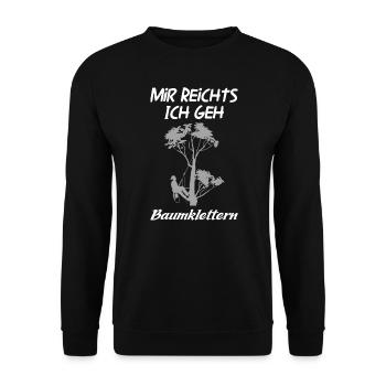 Baumklettern Arborist Baumkletterer Geschenk - Unisex Pullover - Schwarz - Vorne - Alina (178cm) & Michal (187cm)