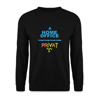 Home Office ganz Privat - Unisex Pullover - Schwarz - Vorne - Alina (178cm) & Michal (187cm)