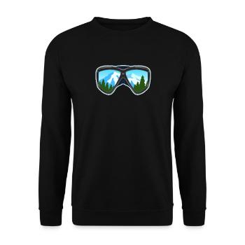 Ski und Snowboard Googles Skier Snowboarder Geschenk - Unisex Pullover - Schwarz - Vorne - Alina (178cm) & Michal (187cm)