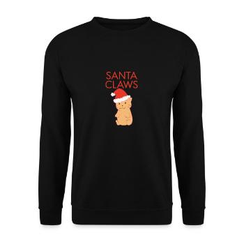 Funny Santa Claws Cute Cat joyeux Noël ironique - Sweat-shirt Unisexe - noir - Devant - Alina (178cm) & Michal (187cm)