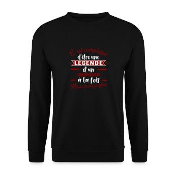 Chauffagiste une légende cadeau - Sweat-shirt Unisexe - noir - Devant - Alina (178cm) & Michal (187cm)