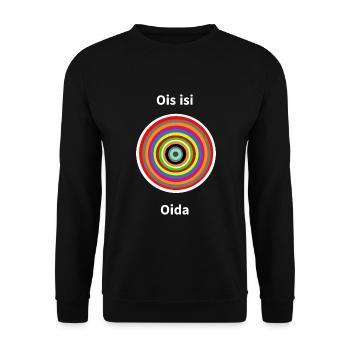 0is isi oida - Unisex Pullover - Schwarz - Vorne - Alina (178cm) & Michal (187cm)