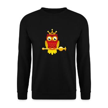 King owl with scepter - Unisex Sweatshirt - black - Front - Alina (178cm) & Michal (187cm)