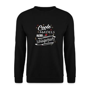 Schlagerparty Schlager Volksmusik Feiern Party - Unisex Pullover - Schwarz - Vorne - Alina (178cm) & Michal (187cm)