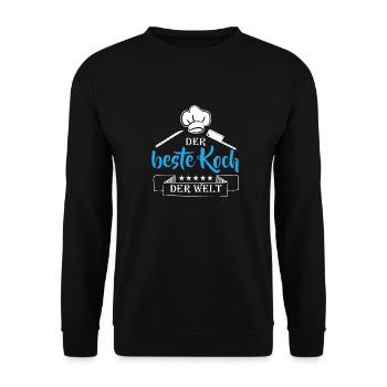 Koch kochen braten Küche Spruch der Welt - Unisex Pullover - Schwarz - Vorne - Alina (178cm) & Michal (187cm)