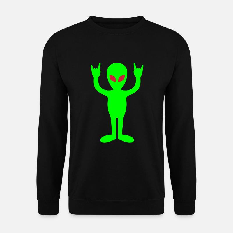 Alien mit Metalhand - Unisex Pullover - Schwarz