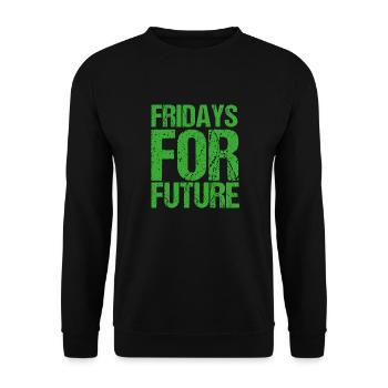Fridays For Future - Unisex Pullover - Schwarz - Vorne - Alina (178cm) & Michal (187cm)