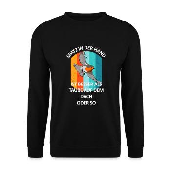 Vogelbeobachtung Vögel Beobachten Birding Vogel - Unisex Pullover - Schwarz - Vorne - Alina (178cm) & Michal (187cm)