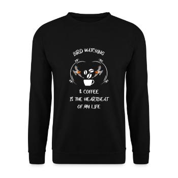 Bird Watching Bird Watching Birding Coffee - Unisex Sweatshirt - black - Front - Alina (178cm) & Michal (187cm)