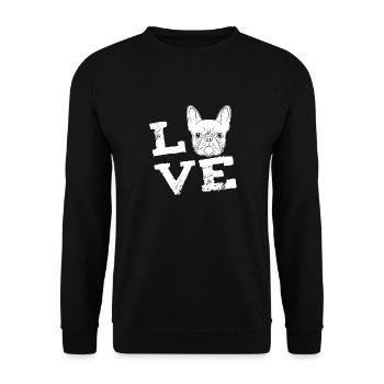 french bulldog French bulldog dog - Unisex Sweatshirt - black - Front - Alina (178cm) & Michal (187cm)