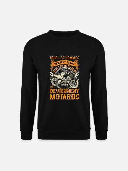 Hommes naissent égaux meilleurs deviennent motards - Sweat-shirt Unisexe - noir
