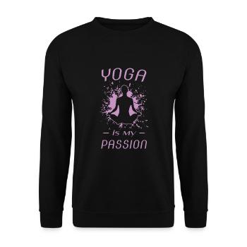 YOGA - Unisex Pullover - Schwarz - Vorne - Alina (178cm) & Michal (187cm)