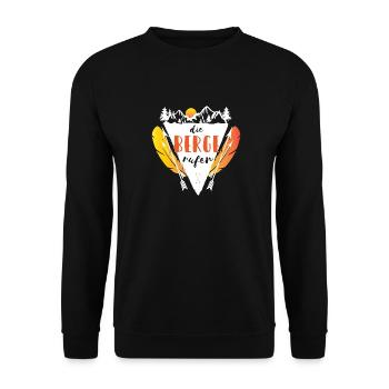 Die Berge rufen - Unisex Pullover - Schwarz - Vorne - Alina (178cm) & Michal (187cm)