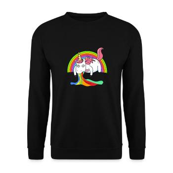 Puking unicorn rainbow - Unisex Sweatshirt - black - Front - Alina (178cm) & Michal (187cm)