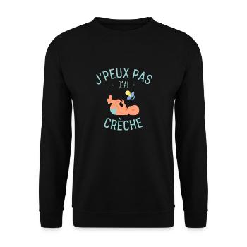 J peux pas j ai crèche - Sweat-shirt Unisexe - noir - Devant - Alina (178cm) & Michal (187cm)