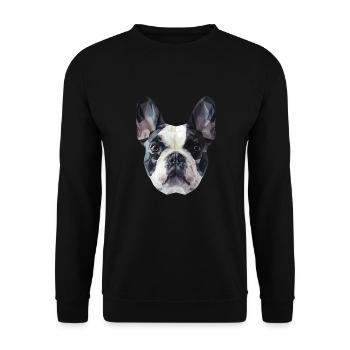 French Bulldog Low Poly Design - Unisex Sweatshirt - black - Front - Alina (178cm) & Michal (187cm)