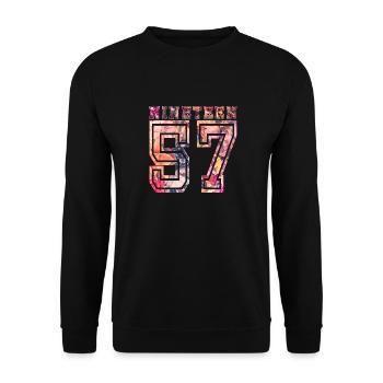 NINETEEN 1957 B - Sweat-shirt Unisexe - noir - Devant - Alina (178cm) & Michal (187cm)