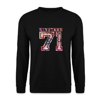 DIX-NEUF 1971 B - Sweat-shirt Unisexe - noir - Devant - Alina (178cm) & Michal (187cm)